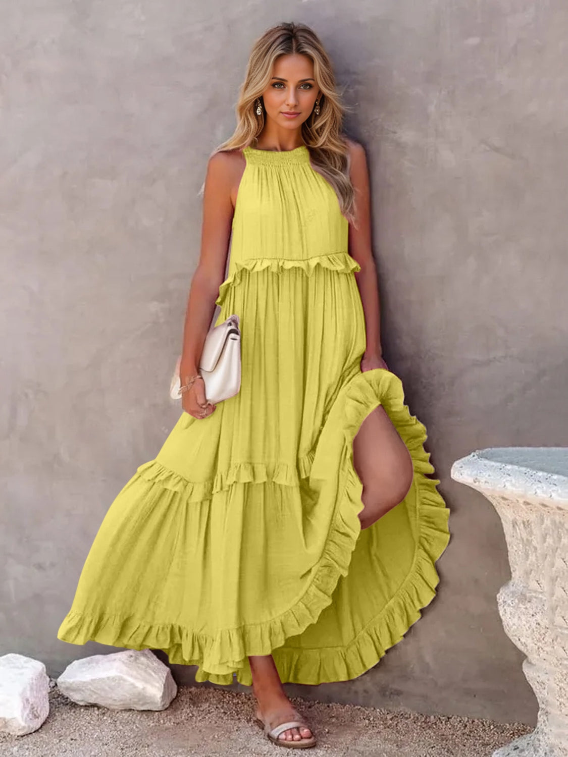 Tiered Maxi Dress with Pockets