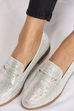 Load image into Gallery viewer, Forever Link Rhinestone Point Toe Loafers
