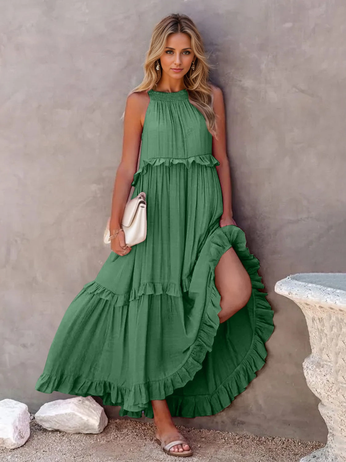 Tiered Maxi Dress with Pockets