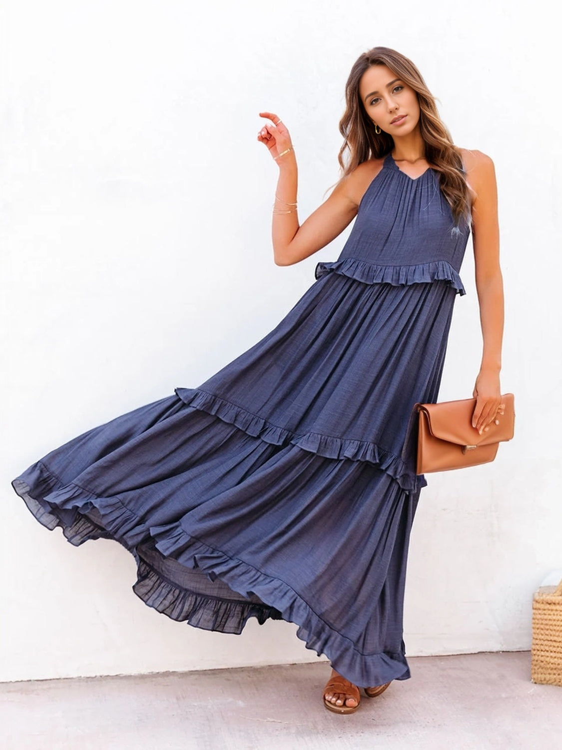 Tiered Maxi Dress with Pockets