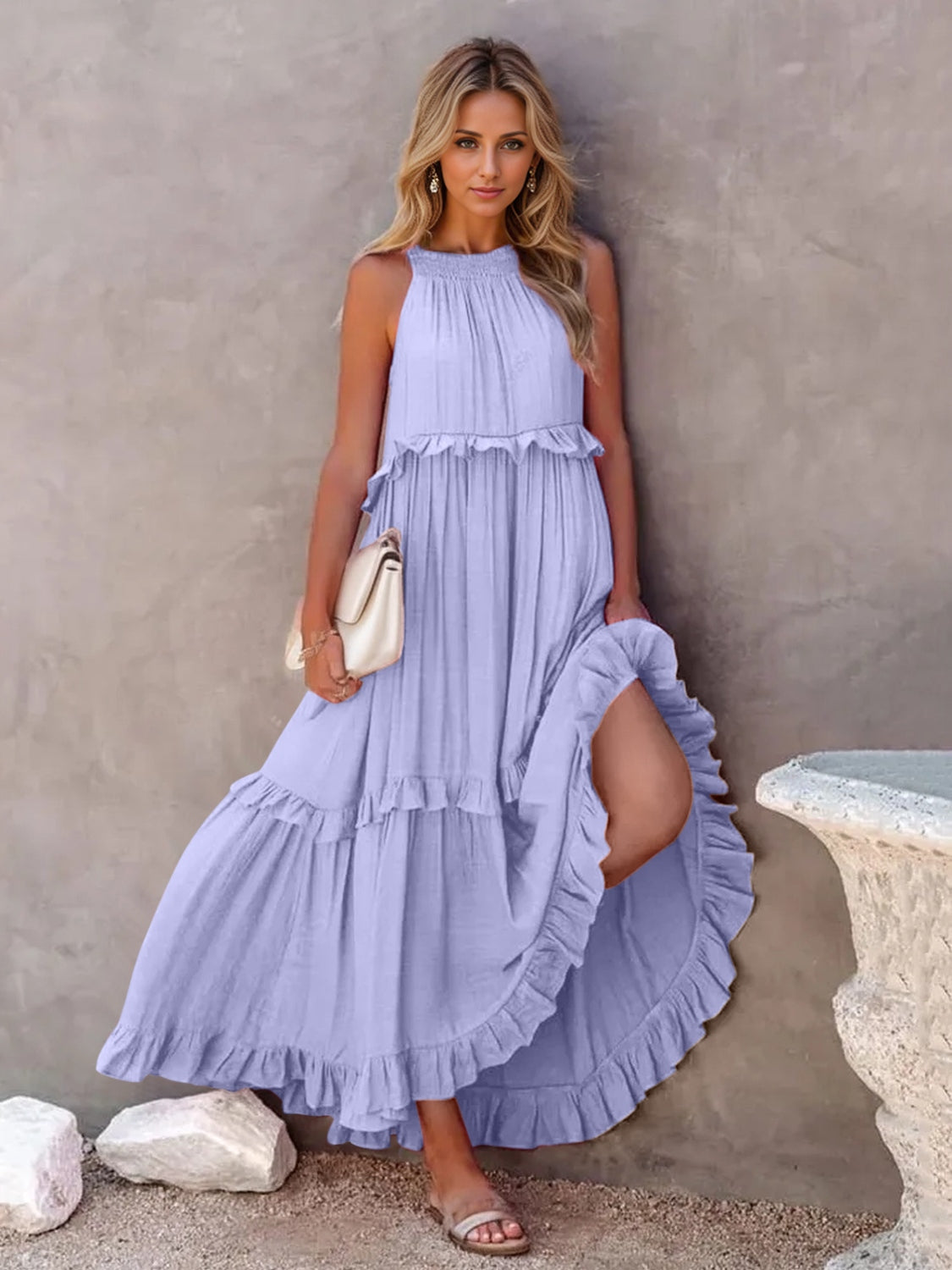 Tiered Maxi Dress with Pockets