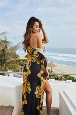 Load image into Gallery viewer, Printed Plunge One-Piece and Cover Up Swim Set
