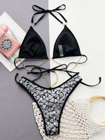 Load image into Gallery viewer, Sequin Halter Neck Two-Piece Bikini Set
